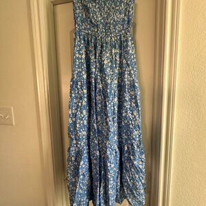 Blue Patterned Maxi Dress